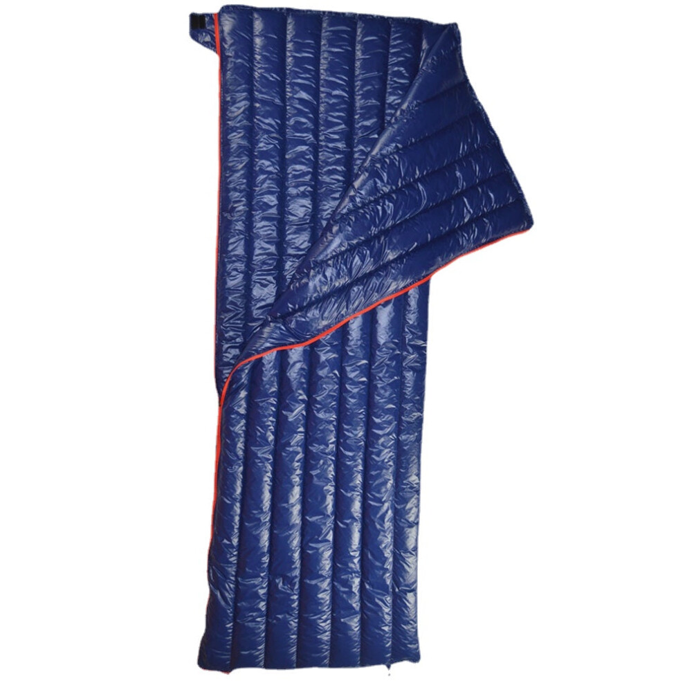 (Blue, 600g) Camping Sleeping Bag 90% Goose Down Adult 200*73cm Envelope Type Ultralight Portable Sliping Down Sleeping Bag 3 Season Warm
