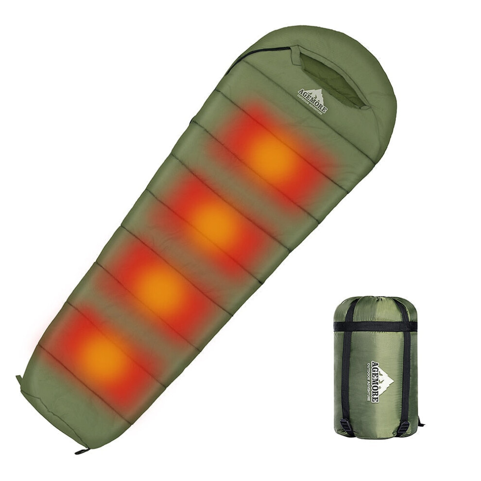 Outdoor Camping Sleeping Bags Waterproof Ultralight Heating Winter Sleeping Bag Adults Sleep Camp Gears with Heating Pad
