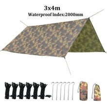 (3x4m) Square Camouflage Awnings Ultra Light Waterproof Outdoor Camping Tarp Tourist Travel Sun Shelter Garden Canopy