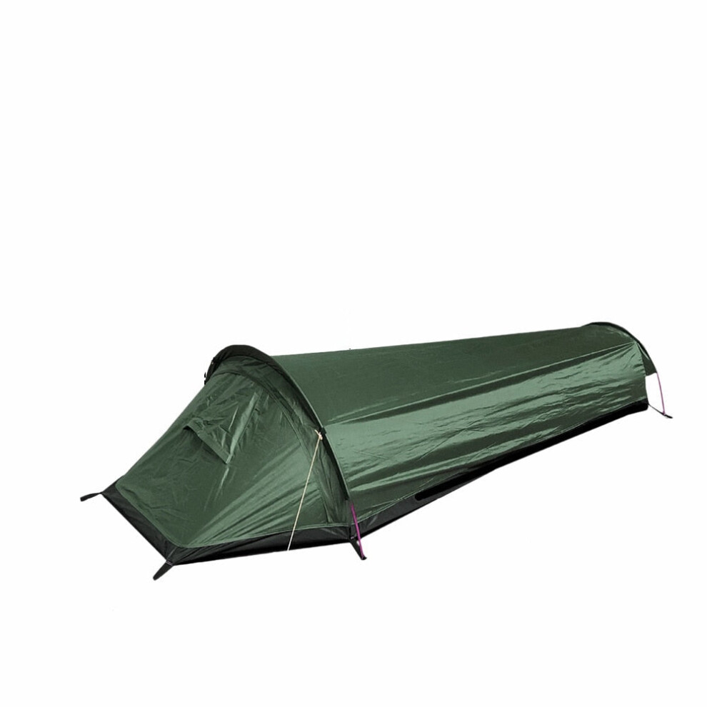 (Green) Camping Ultralight Tent 1 Person Car Travel Outdoor Tents Backpacking Waterproof Sleeping Bag For Tourism Cycling Equipment