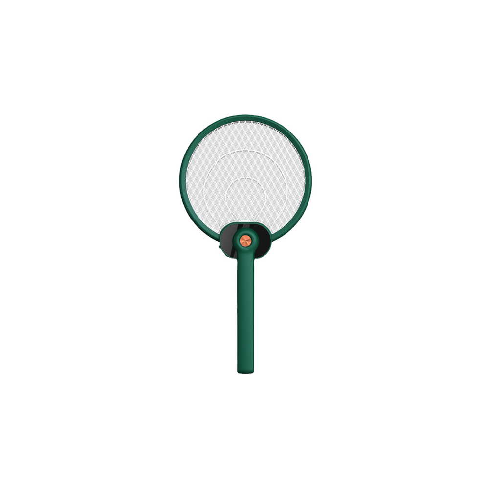 (Green) Fly Swatter Portable Fordable Electric Mosquito Killing Racket With UV Lamp Fly Swatter Mosquito Repellent Killer Bug Zapper Insect Trap