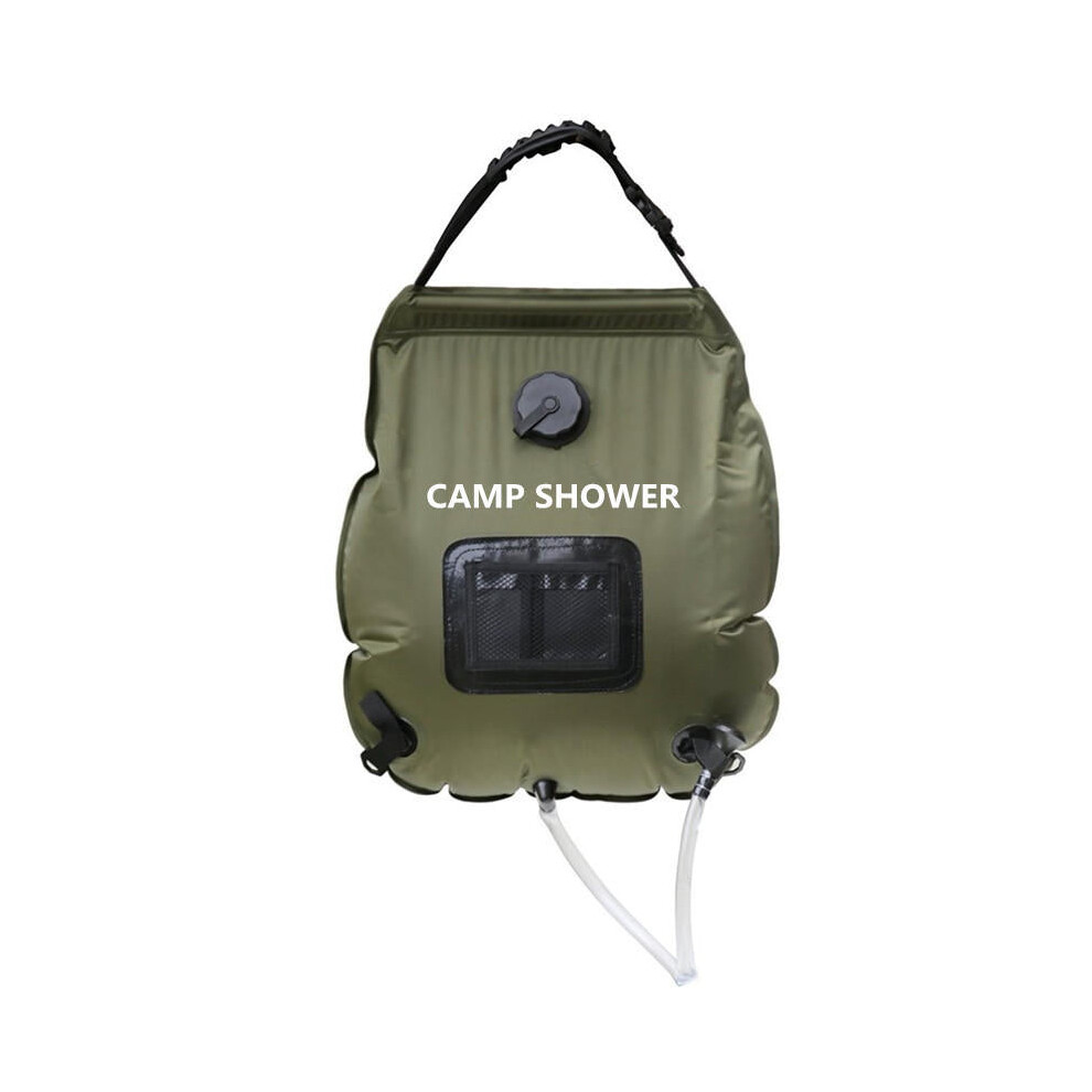 20L Folding Water Shower Bag Outdoor Camping Hiking Self Driving Tour Solar Heating with Thermometer