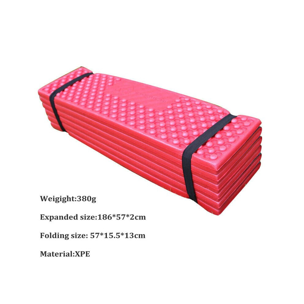 (Red) Outdoor Waterproof Camping Mattress Foldable Beach Pad Tent Sleeping Pad Ultralight Foam Picnic Mat Camping Mattress