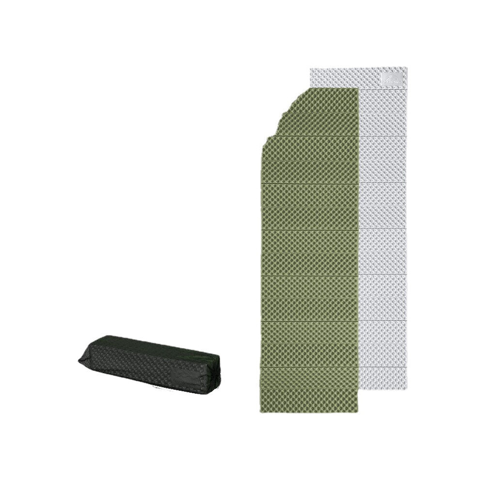 (Green) Upgraded 2.5cm Thicken Aluminum Membrane Foldable Camping Moisture-Proof Pad Egg Created IXPE Foam Mattress mat