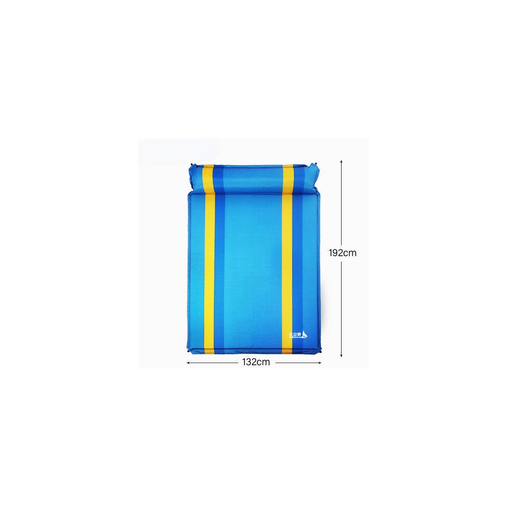 (Blue, Double) Inflatable Mattress Outdoor Tent Camping Mats Spliced Outdoor Thick