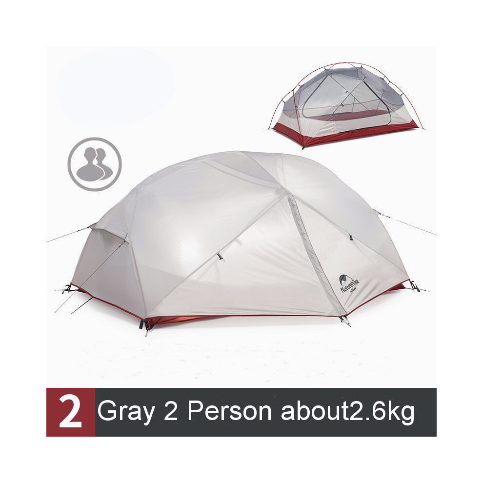 (2 person) Custom Mongar 1 2 3 People Waterproof Double Layer Outdoor Tent Aluminum Rod Gray Ultralight Single Camping Tents Mat