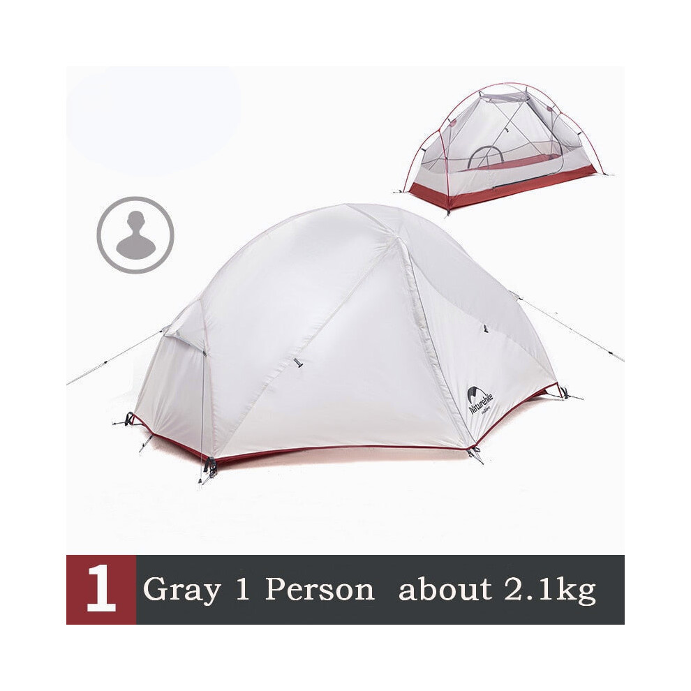 (1 person) Custom Mongar 1 2 3 People Waterproof Double Layer Outdoor Tent Aluminum Rod Gray Ultralight Single Camping Tents Mat