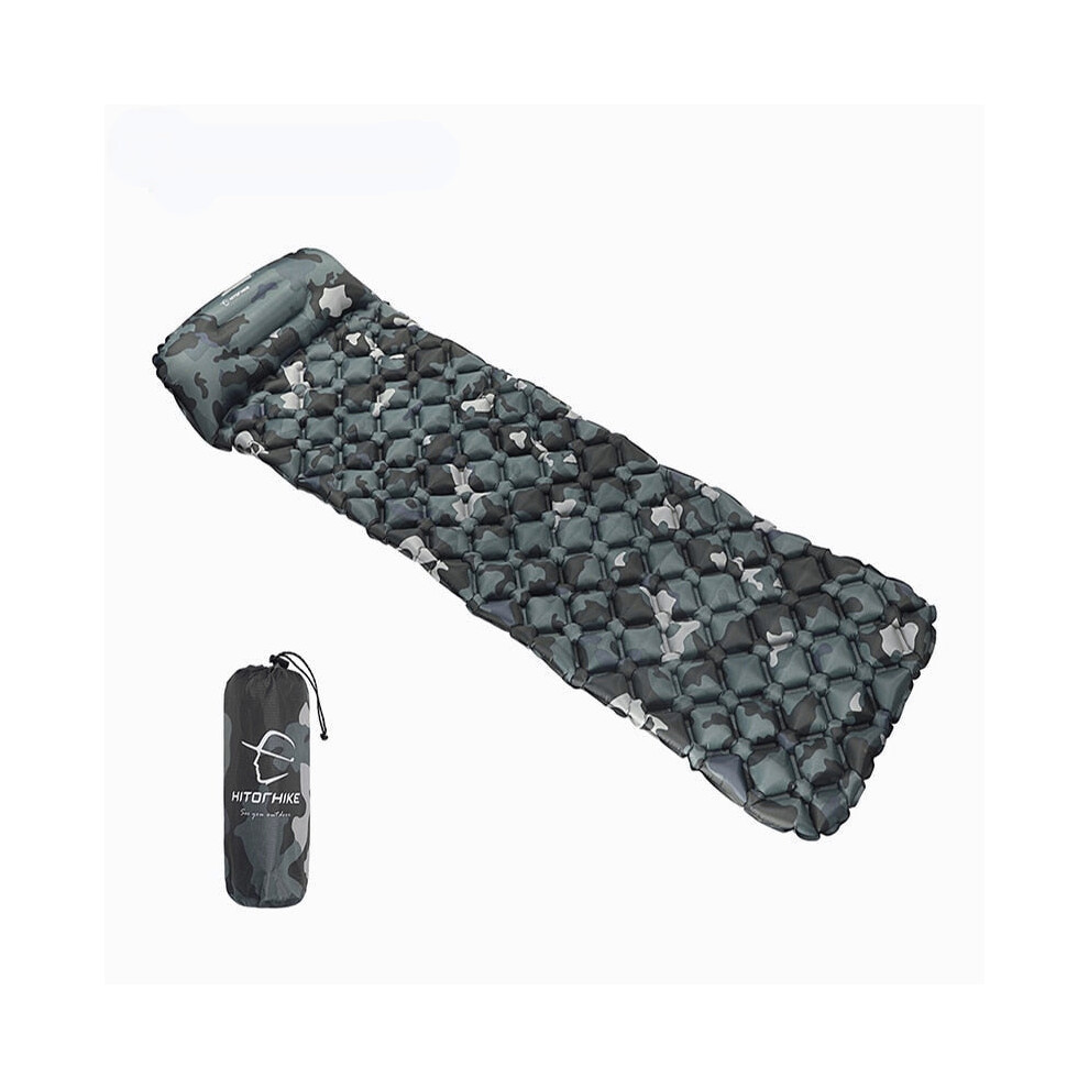 (Camouflage) Outdoor Sleeping Pad Camping Inflatable Mattress with Pillows Travel Mat Folding Bed Ultralight Air Cushion Hiking Trekking