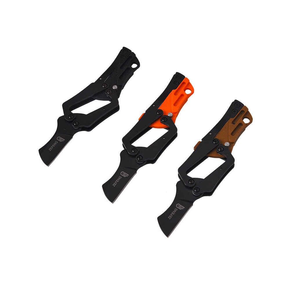 (Orange) EDC Multi-function Folding Pen Knife Stainless Steel Mechanical Bottle Opener Sharp Pocket Blade Knife With Handle For Survival Tactical Hunting