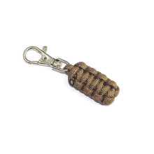 (Brown) Outdoor EDC Mini Key Chain Key Ring Camping Emergency Survival Paracord Bracelet Tools Kit