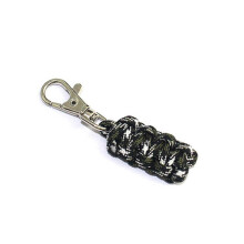 (Black camouflage) Outdoor EDC Mini Key Chain Key Ring Camping Emergency Survival Paracord Bracelet Tools Kit