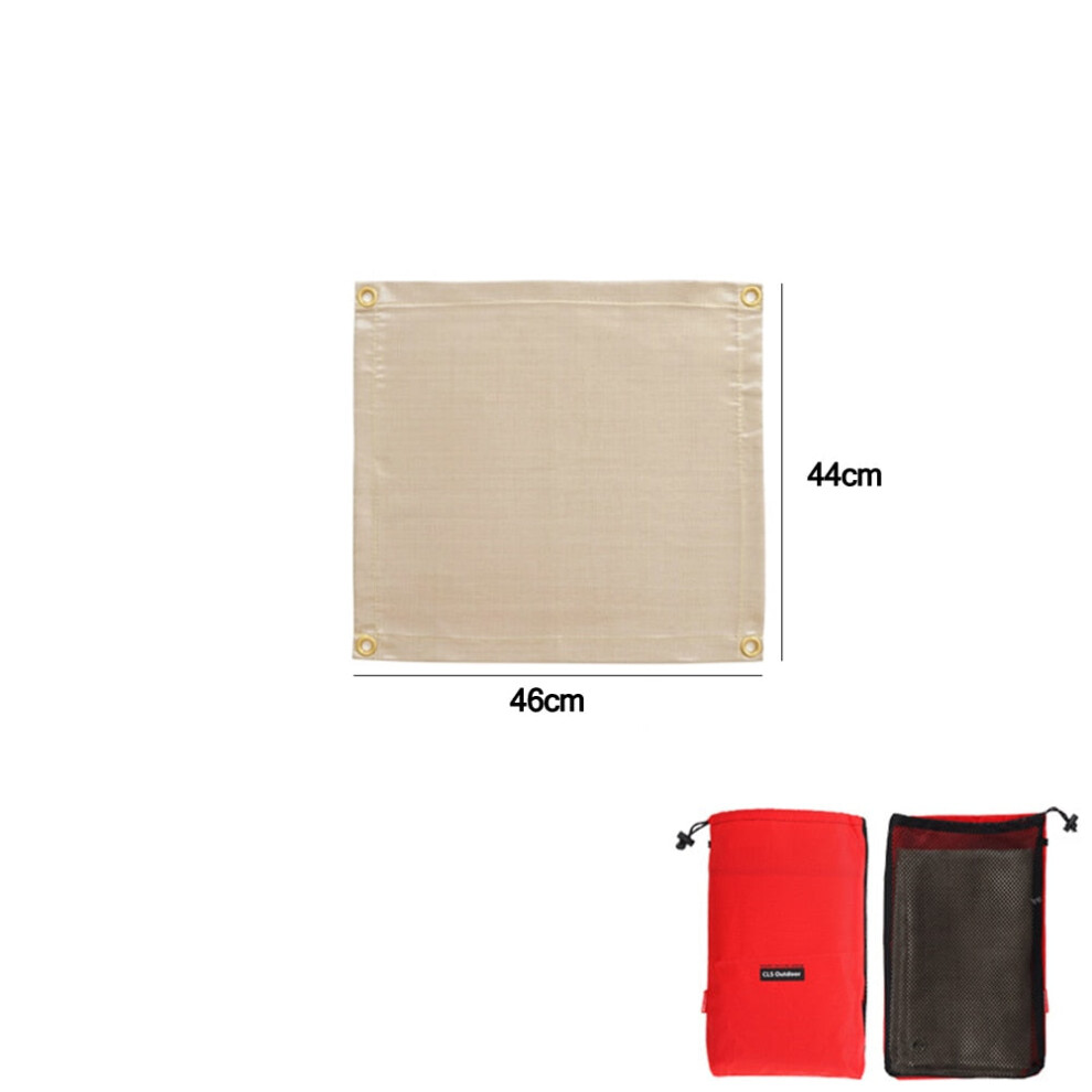 (46x44cm) Camping Fireproof Cloth Flame Retardant Insulation Mat Blanket Glass Coated Heat Insulation Pad Outdoors Picnic Barbecue