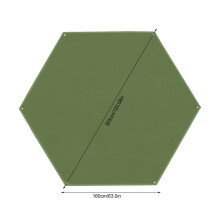 (Small 3-4 people) Outdoor Waterproof Camping Tarp Multifunctional Picnic Beach Mat Tent Footprint Tent Footprint Hexagonal Moisture-proof Pad