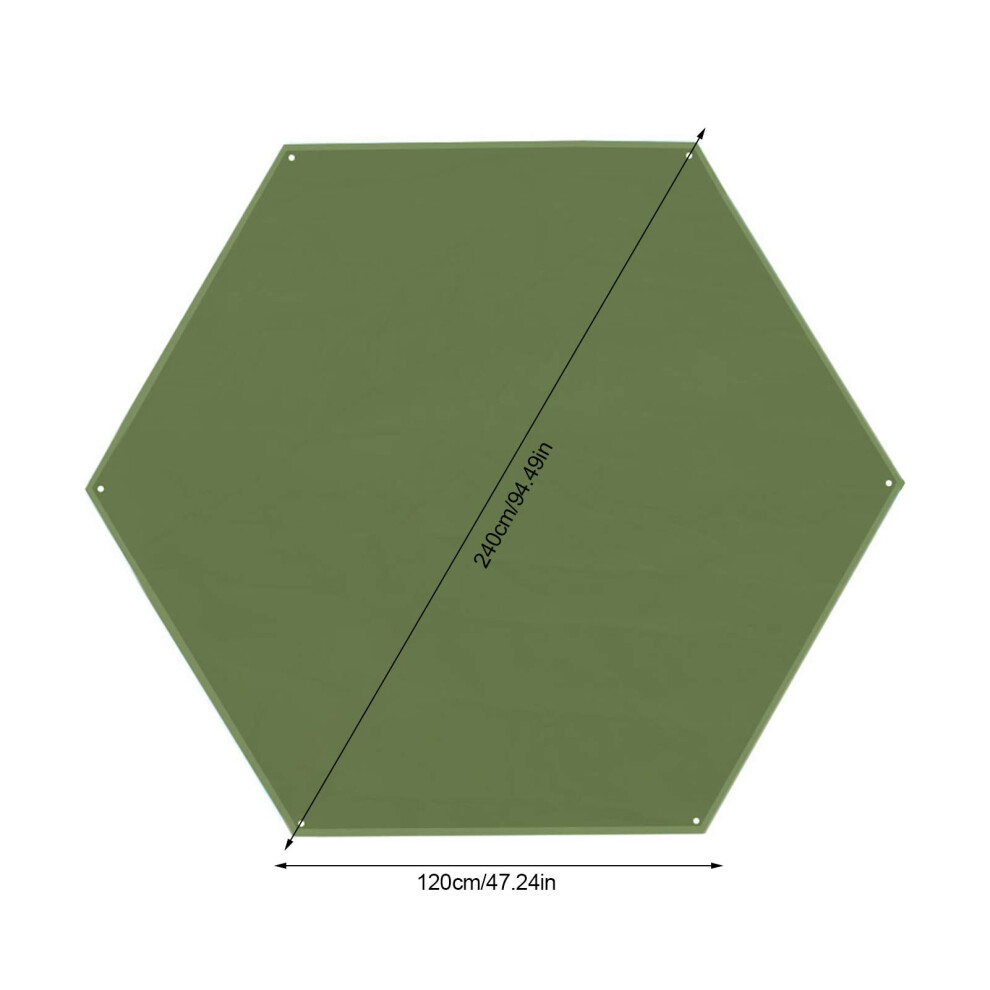 (Medium 5-8 people) Outdoor Waterproof Camping Tarp Multifunctional Picnic Beach Mat Tent Footprint Tent Footprint Hexagonal Moisture-proof Pad