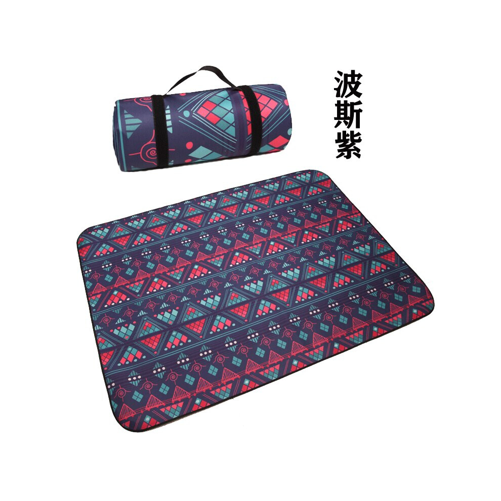 (Purple, 200x150cm) 2Mx2M Outdoor Ethnic Camping Mat Thickened Outdoor Picnic Mat Picnic Cloth Floor Mat Portable Waterproof and Moisture-proof