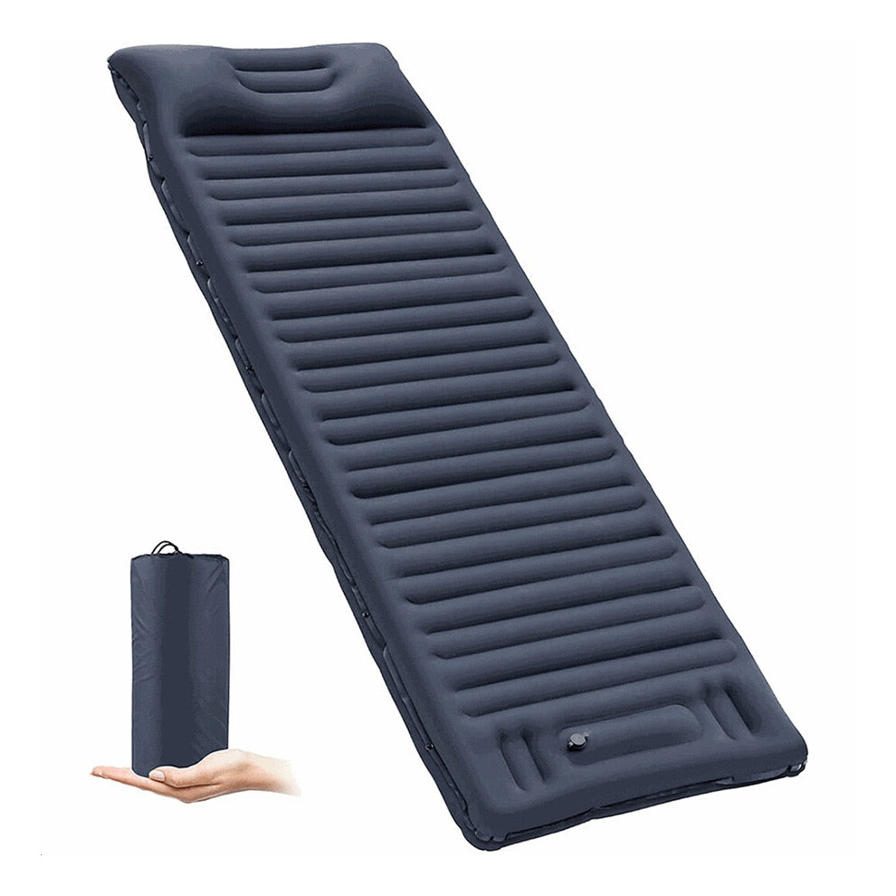 (Navy Blue) Self Inflatable Air Mattress Ultralight Hiking Camping Mat Thicken 10cm Sleeping Pad for Tent Backpacking Traveling Climbing