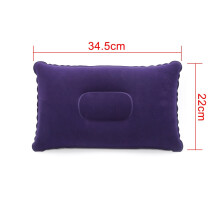 (Dark Blue) Inflatable Air Pillow Bed Sleeping Camping Pillow PVC Nylon Neck Stretcher Backrest Pillow for Travel Plane Head Rest Support