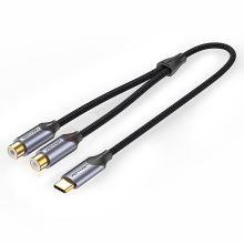 (1.5M) USB-C Male to 2-Female RCA Cable 0.5/1/1.5m Gold-plated Hi-Fi Sound Audio Cable Connector