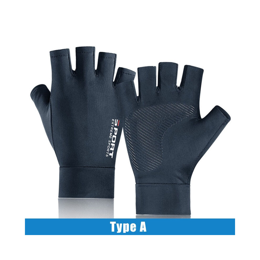 (Blue, Half Finger) Fishing Catching Gloves Protect Hand Professional Release Anti-slip Fish Gloves