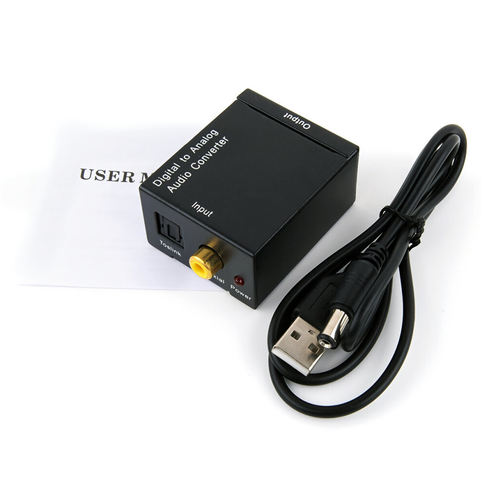 (Type A) Mini Digital To Analog Audio Converter Digital Optical Coaxial Signal To Analog Stereo Audio Adapter 3.5mm