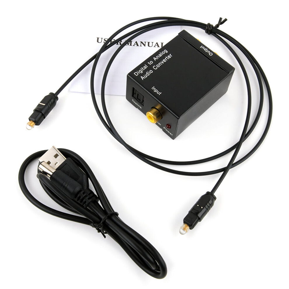 (Type C) Mini Digital To Analog Audio Converter Digital Optical Coaxial Signal To Analog Stereo Audio Adapter 3.5mm