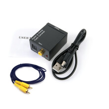 (Type B) Mini Digital To Analog Audio Converter Digital Optical Coaxial Signal to Analog Stereo Audio Adapter 3.5mm