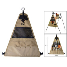 (Triangle Large) Oxford Cloth Camping Picnic Tableware Storage Bag Portable Barbecue Cutlery Organizer Outdoor Hanging Holder Bags