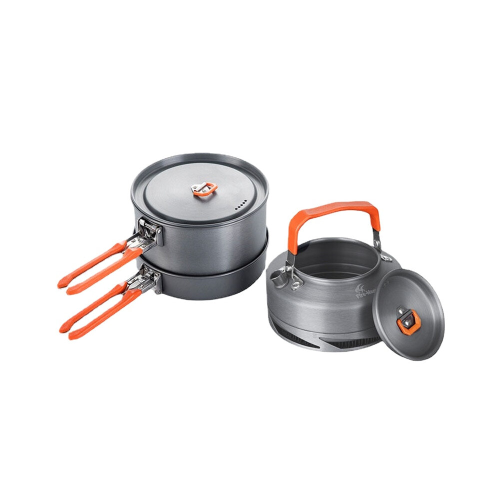 Camping Cookware Utensils Dishes Camp Cooking Set Hiking Heat Exchanger Pot Kettle Outdoor Tourism Tableware