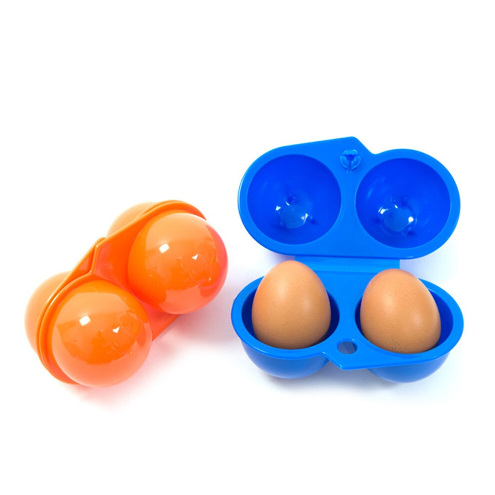 (2 grid) Outdoor Camping Tableware Portable Camping Picnic BBQ Egg Box Container Egg Storage Boxes Travel Kitchen Utensils Camping Gear