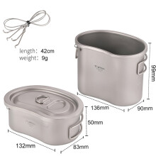 Camping Pot Lunch Box Set Lightweight Picnic Set 750ml and 380ml Camping Hiking Picnic Cookware