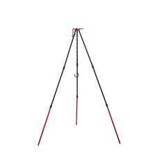 (Red) Multifunction Camping BBQ Tripod Bonfire Portable Hanging Water Jugs Bracket Detachable Barbecue Cookware