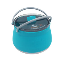 (Blue) Silicone Folding Kettle Portable Coffee Tea Cooker Collapsible Mini Boiling Water Pot with Handle for Outdoor Camping Hiking