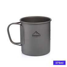 (375ML) Camping Mug Titanium Cup Tourist Tableware Picnic Utensils Outdoor Kitchen Equipment Travel Cooking set Cookware Hiking