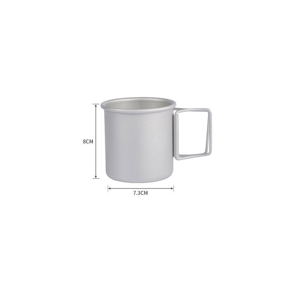 (Silver) Camping Cup Folding Portable Coffee Mugs Drink Cutlery Aluminum Travel Water Cups Tourist Mug Cooking Set Picnic Utensils