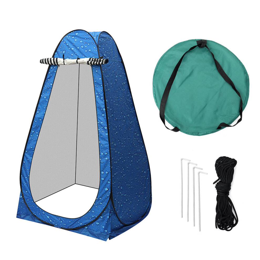 (Blue, M) Automatic Open Shower Toilet Tent Single/Double Poeple Outdoor Bathing Tent Fishing Swimming Camping Sunshade Canopy