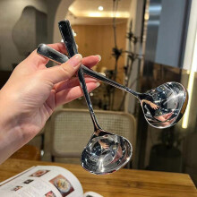(as the picture) Stainless Steel Spoon Thicken Long Handle Soup Spoons For Pot Scoops Home Kitchen Tableware Cooking Utensils
