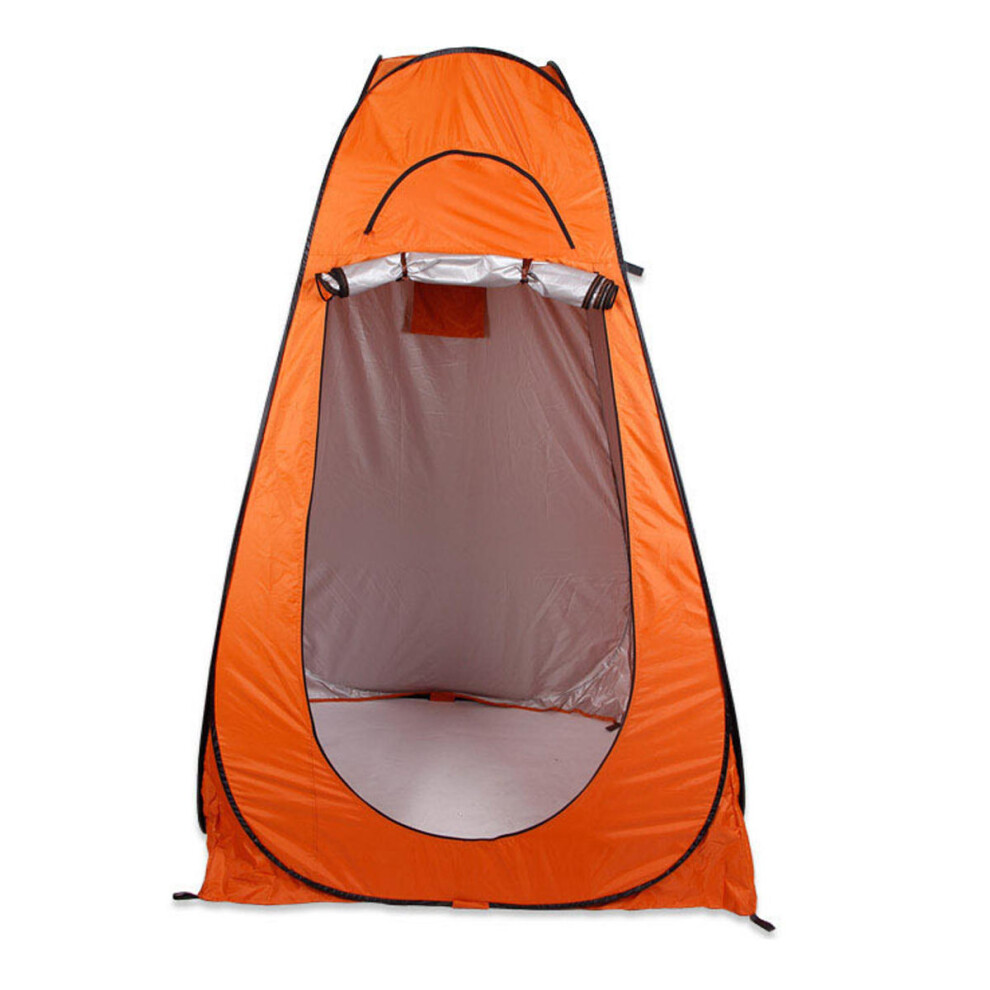 (Orange) Portable Outdoor 1-2 persons Folding 120 x 120 x 195cm Shower Tent Shelter 2 Window + Bag