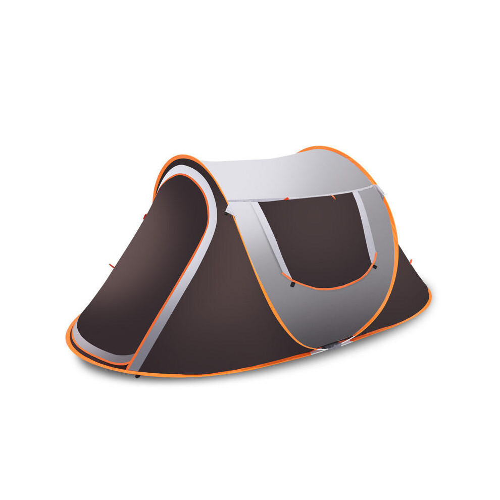 (Coffee, L) Outdoor Big Tent Waterproof UV Family Tent Auto Setup Camping Sun Shelters