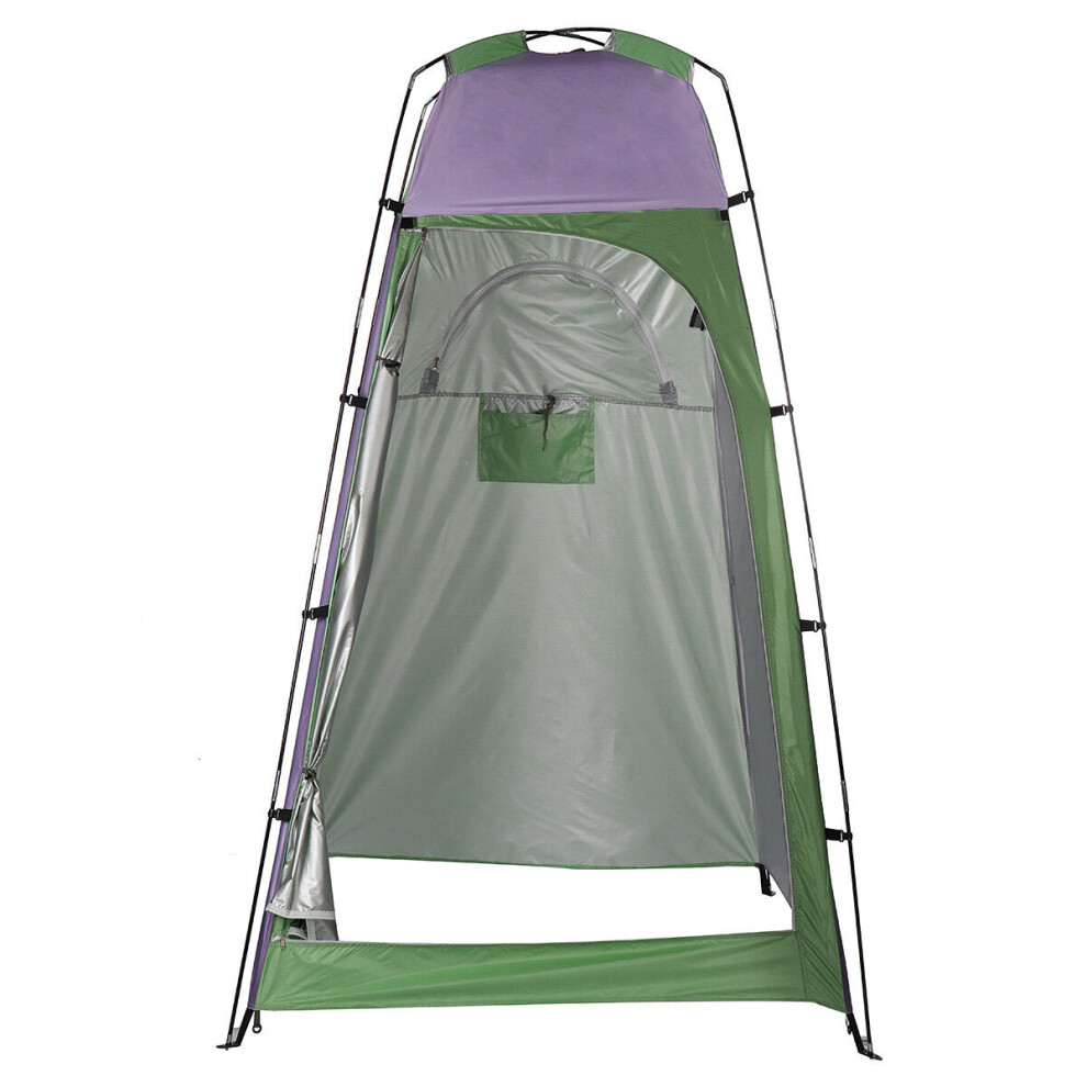 (Green) Single People Shower Tent Changing Room Bathing Tent Rain Shelter Camping Toilet Outdoor Hiking with Storage Bag