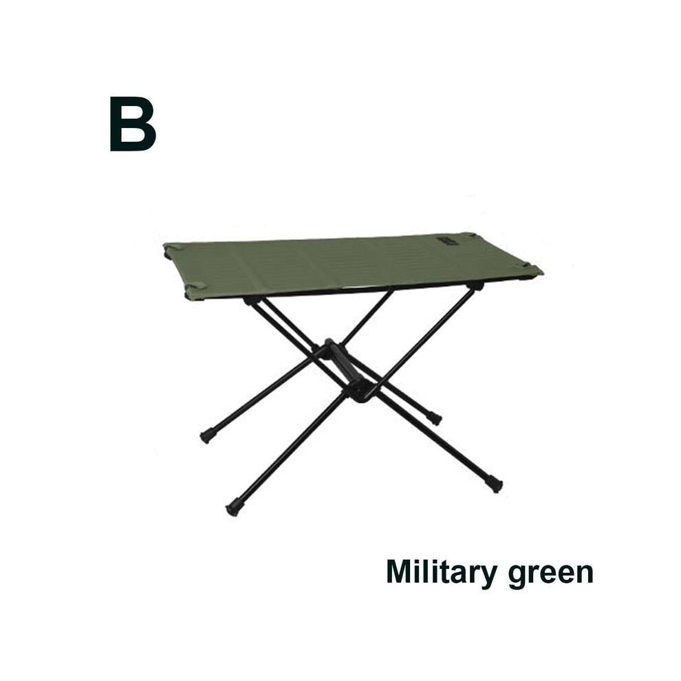 (Green) Portable Folding Camp Table Outdoor Camping Aluminum Alloy Picnic Table Tactical Table Camping Gear Card Table