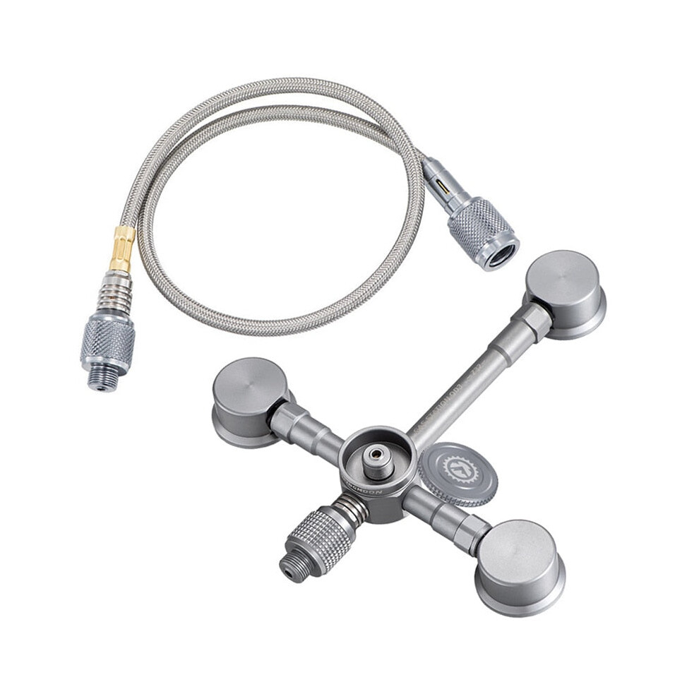 (adapter and hose) Aluminum Alloy Outdoor Camping Switch Tool 3 To 2 Gas Canister Station OD3 Connector Transfer Stove Adapter