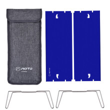 (Blue) Mini Folding Table Ultra-light Aluminum Detachable Portable Desk for Camping Picnic Beach Cooking with Bag