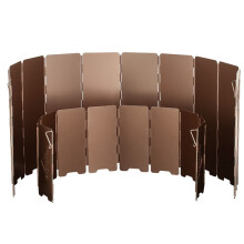 (Short) 10 Plate Bronze-coloured Folding Outdoor Camping Cooking Gas Stove Windshield Aluminium Alloy Wind Screen Cooking Shield