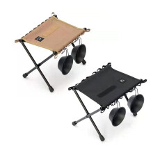 (Black) Outdoor Camping Lightweight Aluminum Alloy Folding Tactical Campstool Camp Seat Stool Fishing Moon Chair Cordura Portable Rack