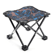 (Blue) Outdoor Chair Camping Stool Folding Fishing Chair Conveniently Carry Seat Maximum Weight of 100KG