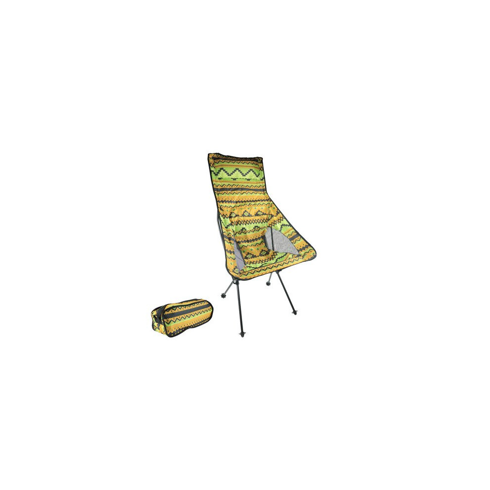(Yellow) Outdoor Moon Chair Lightweight Fishing Camping BBQ Chairs Portable Folding Extended Hiking Seat Garden Ultralight