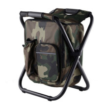 (Camouflage) 2 in 1 Backpack Chair Folding Camping Chair Bag Fishing Stool Convenient Wear-resistantv for Outdoor Hunting Climbing Equipment