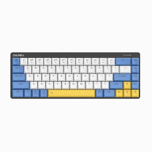 (Blue, Blue Switch) Mechanical Keyboard Low Profile Switch Dual Mode Wired Bluetooth 5.1 Ice Blue Backlight 68 Keys Extra-Thin Rechargeable Gaming Keyboard 1