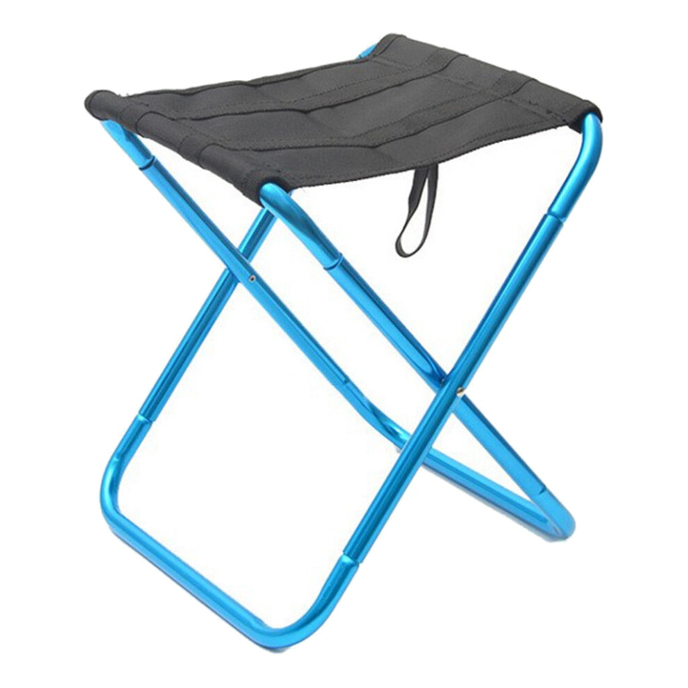 (Blue) Mini Portable Folding Chair Outdoor Camping Fishing Picnic Bbq Beach Chair Seat Backpacking Seat Camping Stool