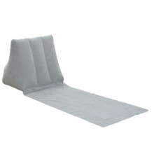(Grey) Inflatable Beach Mat Festival Camping Leisure Lounger Back Pillow Cushion Chair Folding Camping Picnic Mat Sand Seat Pad